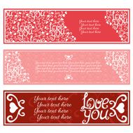 Valentines Day Banners set Vector illustration