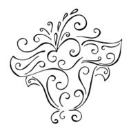 Calligraphic design element vintage pattern N3