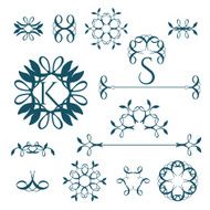 Calligraphic design element vintage pattern N21