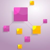 Graphic minimal design with bright squares