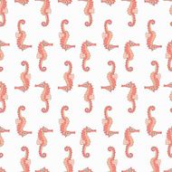 Cute seamless pattern with sea horses