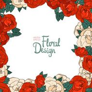 Vintage floral vector frame N7