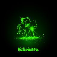 Halloween glowing neon grave