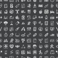doodle fitness seamless pattern background