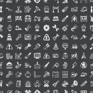 doodle construction seamless pattern background N2