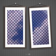 Two Frames Of Picture On A Striped Old Wall N3