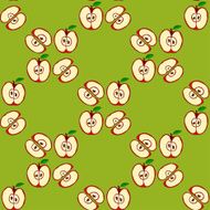 Vector seamless pattern with red apples N2