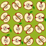 Vector seamless pattern with red apples N3