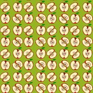 Vector seamless pattern with red apples N4