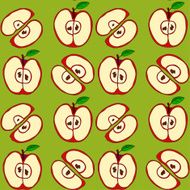 Vector seamless pattern with red apples N5
