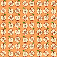Vector seamless pattern with red apples N9