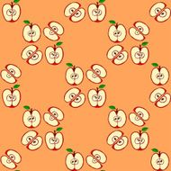 Vector seamless pattern with red apples N10