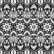 Vector Seamless Abstract Black and White Tribal Pattern N123