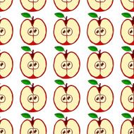 Vector seamless pattern with red apples N11