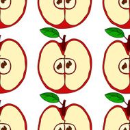 Vector seamless pattern with red apples N12