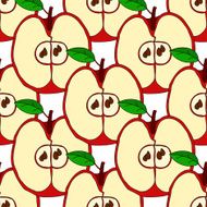 Vector seamless pattern with red apples N13