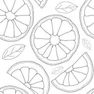 Vector background Oranges fruit seamless pattern N3