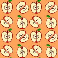 Vector seamless pattern with red apples N14