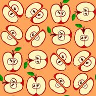 Vector seamless pattern with red apples N16