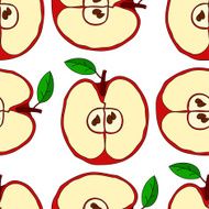 Vector seamless pattern with red apples N19