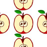 Vector seamless pattern with red apples N20