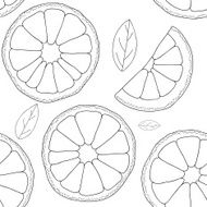 Vector background Oranges fruit seamless pattern N4