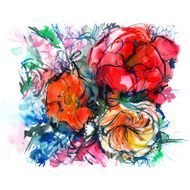 bouquet of colorful flowers on a white background