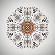 Ornamental round geometric pattern in aztec style N4