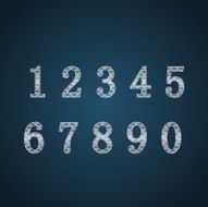 Ornate Numbers in white color
