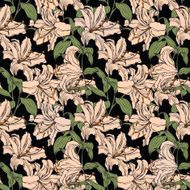 Seamless pattern with flowers lily N5