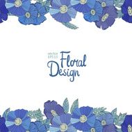 Blue floral border made with wildflowers N20