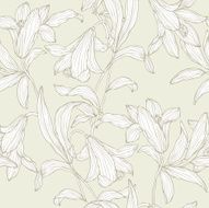 Seamless pattern with flowers lily N6