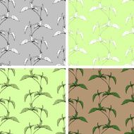 Four Seamless backgrounds with growing home plants