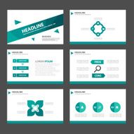 Green polygon Multipurpose Infographic elements presentation template flat design set N2