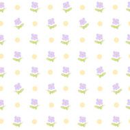 watercolor flowers and dots seamless vector pattern N2