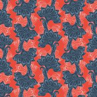 striped floral seamless pattern in indian style N2