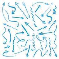 Collection of blue vector arrows