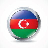 Azerbaijan flag button N2