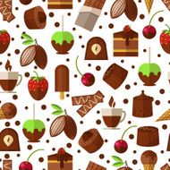 Sweets and candies chocolate ice cream seamless pattern background