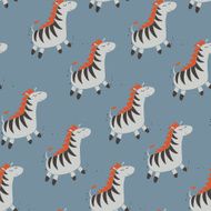 Cute zebra seamless pattern illustration N2