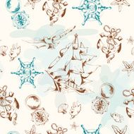 Sea vintage seamless pattern&Acirc;Â