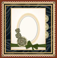 background with an oval frame for the photo flowers