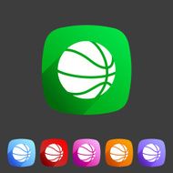 Basketball icon flat web sign symbol logo label set