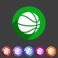 Basketball icon flat web sign symbol logo label set N4