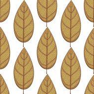 Seamless autumn skeleton leaves pattern
