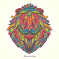 Lion rainbow colorful ornament ethnic vector illustration N2