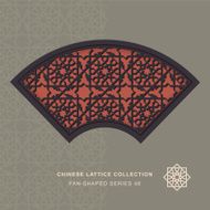 Chinese window tracery fan shaped frame 48 star geometry