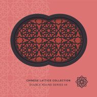 Chinese window tracery double round frame 48 star geometry