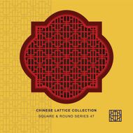 Chinese window tracery square round frame 47 rectangle line