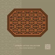 Chinese window tracery polygon frame 47 rectangle line
